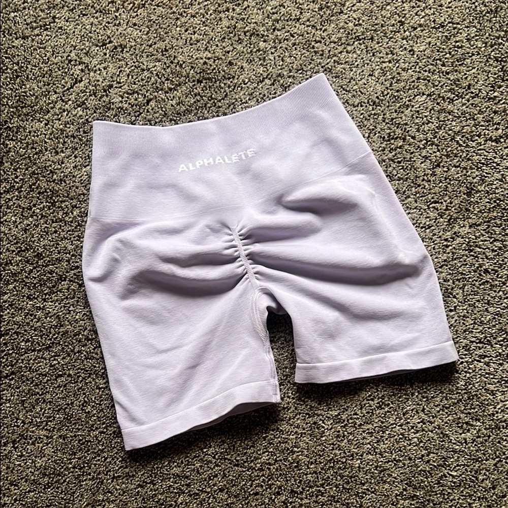 Alphalete Purple Bike Shorts Elastic Waist